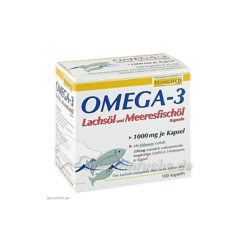 Omega-3 Lachsöl und Meeresfischöl Kapseln, 100 ST – PZN 1453608