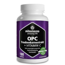 OPC Traubenkernextrakt + Vitamin C Vitamaze, 180 ST – PZN 12580586
