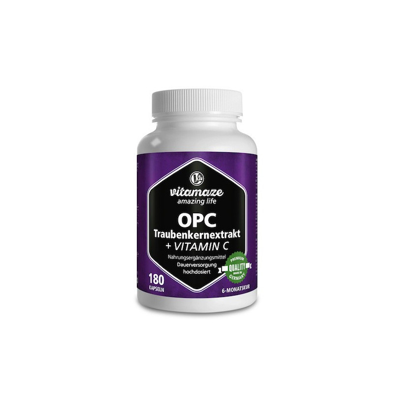 OPC Traubenkernextrakt + Vitamin C Vitamaze, 180 ST – PZN 12580586