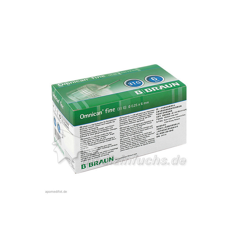 OMNICAN fine Pen-Kanüle G31 0.25X6mm, 100 ST – PZN 7028645
