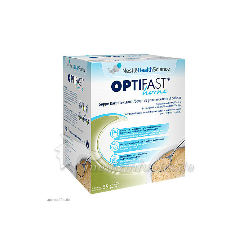 OPTIFAST home Suppe Kartoffel-Lauch Pulver, 8X55 G – PZN 10267885