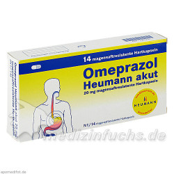 OMEPRAZOL Heumann akut 20 mg magensaftr.Hartkps., 14 ST – PZN 245210