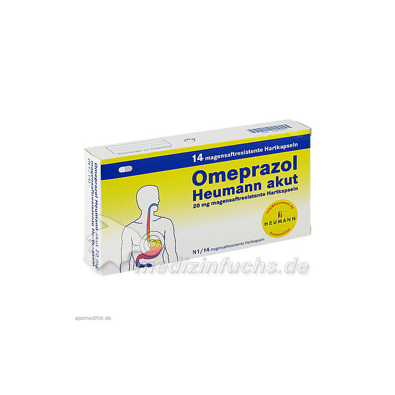 OMEPRAZOL Heumann akut 20 mg magensaftr.Hartkps., 14 ST – PZN 245210