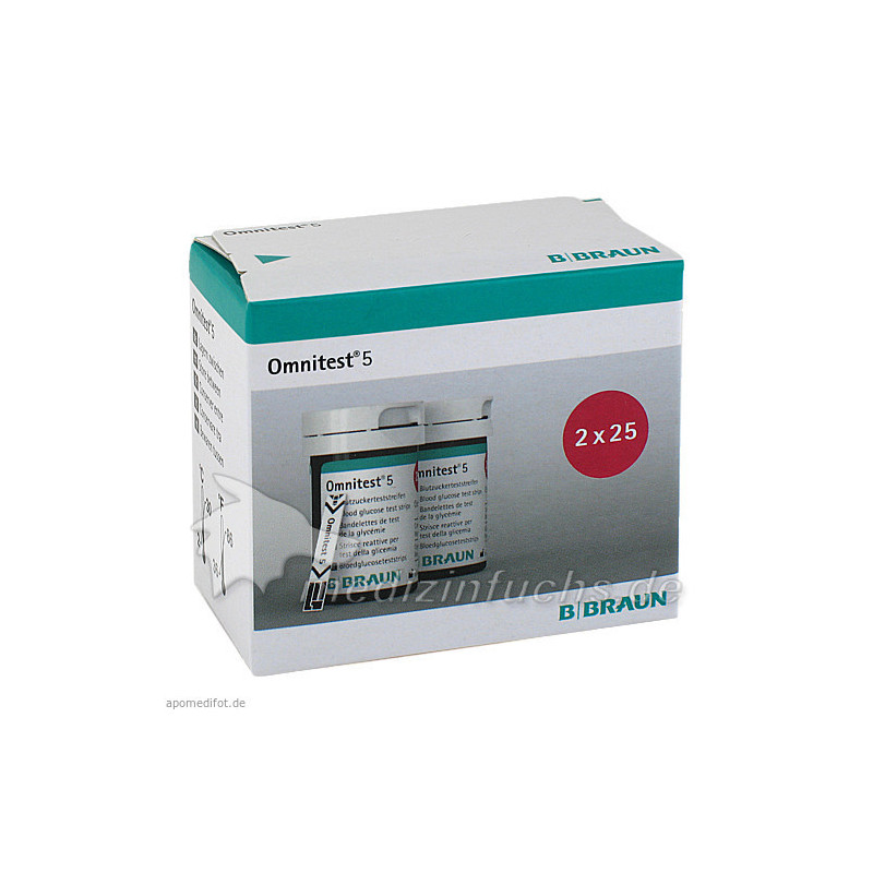 Omnitest 5 Blutzuckerteststreifen, 2X25 ST – PZN 10549885