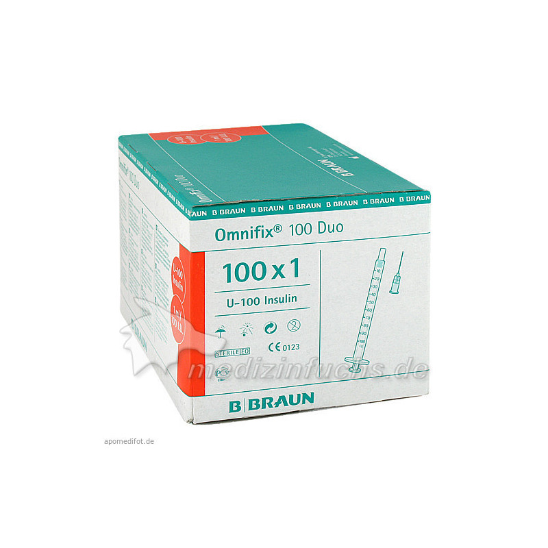 OMNIFIX DUO 100 Insulin Einmalspritzen, 100X1 ML – PZN 1349035