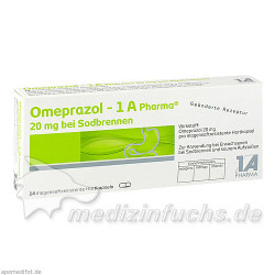 Omeprazol - 1 A Pharma 20mg bei Sodbrennen, 14 ST – PZN 6439524