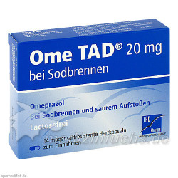Ome TAD 20mg bei Sodbrennen Hartkapseln, 14 ST – PZN 2654