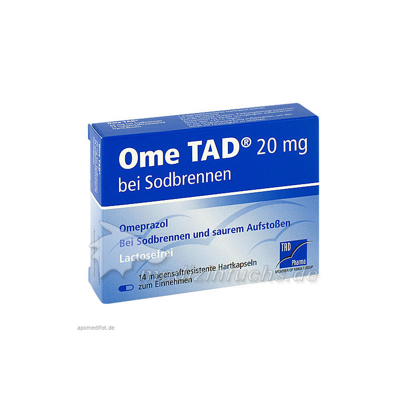 Ome TAD 20mg bei Sodbrennen Hartkapseln, 14 ST – PZN 2654