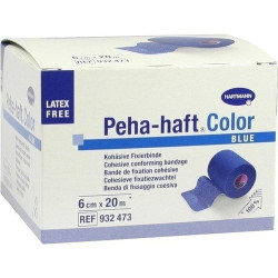 Peha-haft Color Fixierbinde latexfrei 6cmx20m blau, 1 ST – PZN 8886523