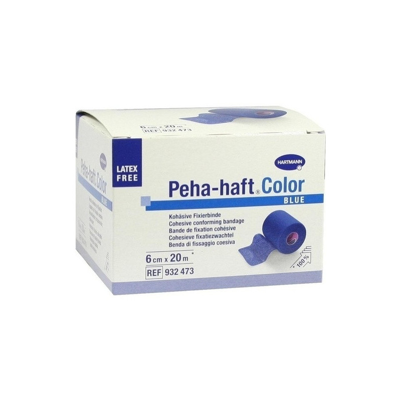 Peha-haft Color Fixierbinde latexfrei 6cmx20m blau, 1 ST – PZN 8886523