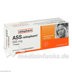 ASS-ratiopharm 500 mg, 50 ST – PZN 3404867