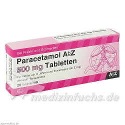Paracetamol AbZ 500mg Tabletten, 20 ST – PZN 1234510