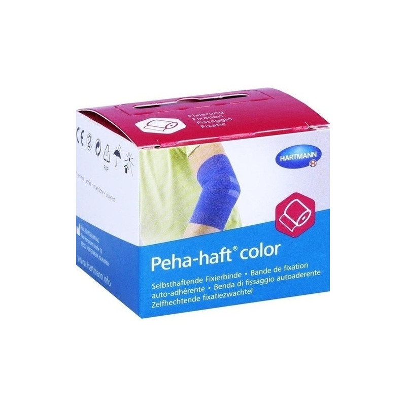 Peha-haft Color Fixierbinde latexfrei 4cmx4m blau, 1 ST – PZN 11124892