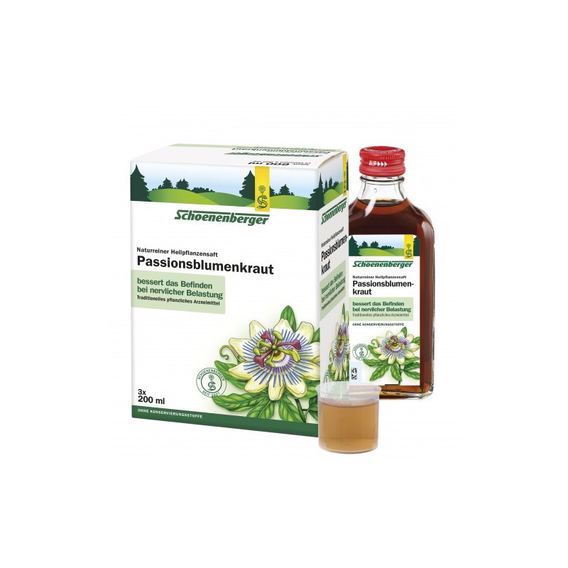 Passionsblumenkraut naturreiner Heilpflanzensaft, 3X200 ML – PZN 13911424