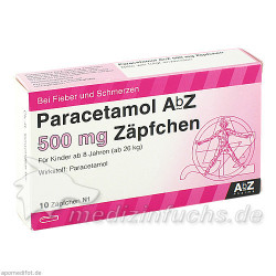Paracetamol AbZ 500mg Zäpfchen, 10 ST – PZN 2058831