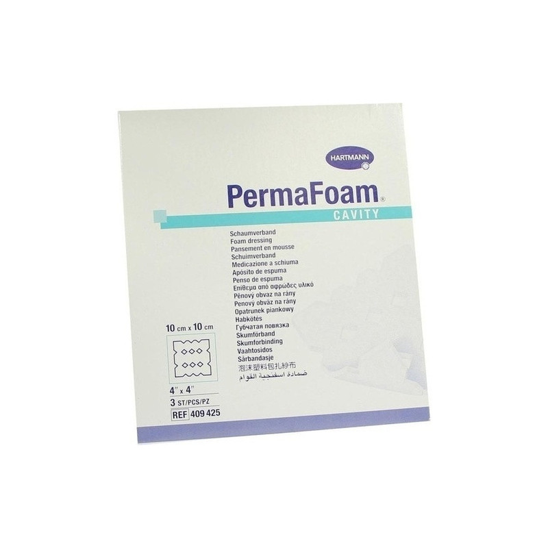 PermaFoam Cavity Schaumverband 10x10cm, 3 ST – PZN 3446067