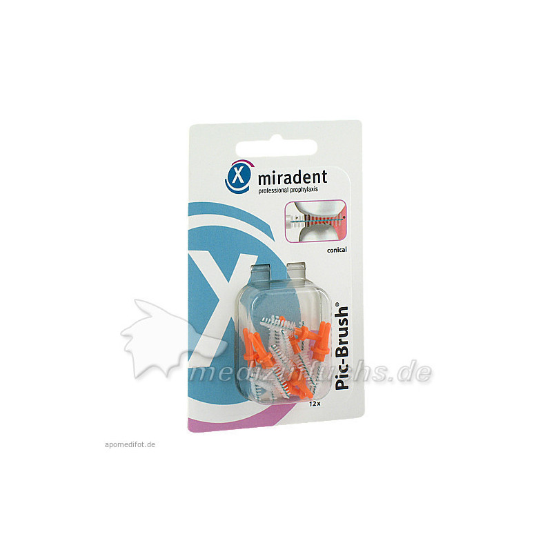 Pic Brush Ersatzbuerstchen orange konisch, 12 ST – PZN 7391251