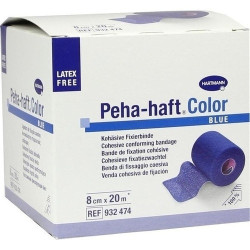 Peha-haft Color Fixierbinde latexfrei 8cmx20m blau, 1 ST – PZN 8886546