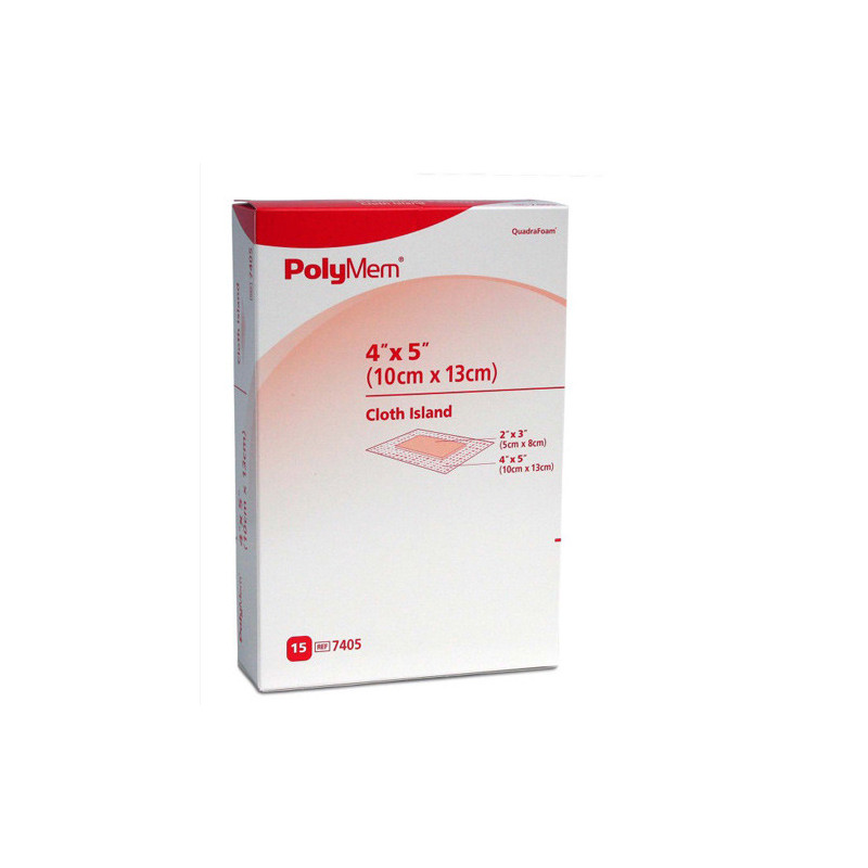 PolyMem Wund Pad m selbstkleb Fixiervlies 7405, 15 ST – PZN 45238