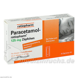 Paracetamol-ratiopharm 125mg Zäpfchen, 10 ST – PZN 3953580