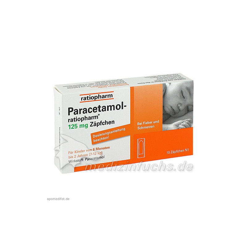 Paracetamol-ratiopharm 125mg Zäpfchen, 10 ST – PZN 3953580