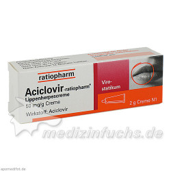 Aciclovir-ratiopharm Lippenherpescreme, 2 G – PZN 2286360