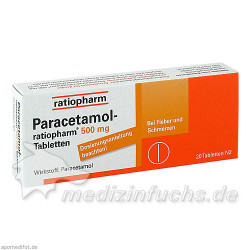 Paracetamol-ratiopharm 500mg Tabletten, 20 ST – PZN 1126111