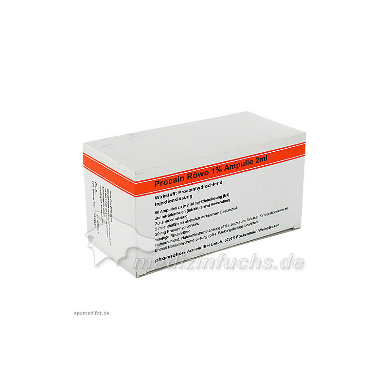Procain Röwo 1% Ampulle 2ml, 50X2 ML – PZN 4493761