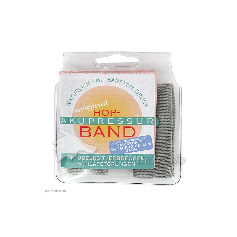 AKUPRESSUR BAND f Erw.hellgrau VON HOP, 2 ST – PZN 1098260