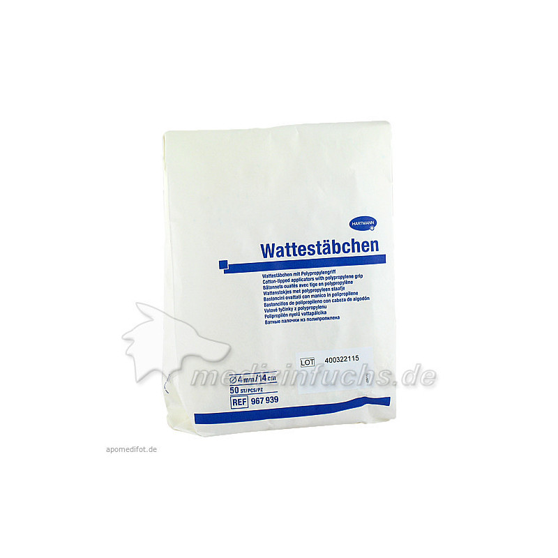 Peha Wattestäbchen 14cm mit großem Wattekopf, 50 ST – PZN 7275208