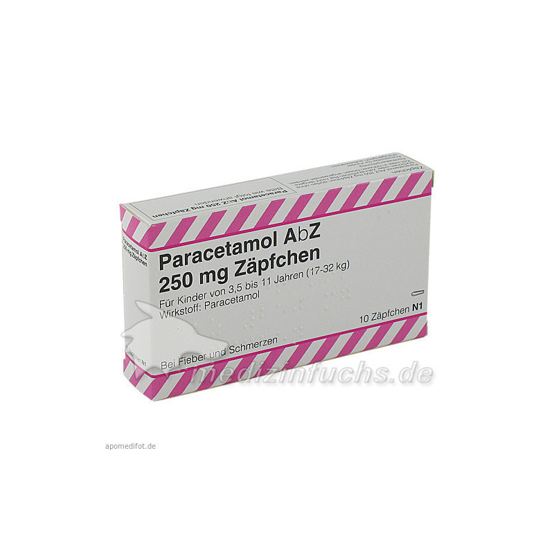 Paracetamol AbZ 250mg Zäpfchen, 10 ST – PZN 2058630