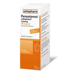 Paracetamol-ratiopharm 40mg/ml Lösung zum Einnehmen (100 ml) – PZN 7263487