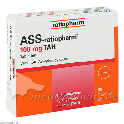 Ass-ratiopharm 100mg TAH, 50 ST – PZN 1343676