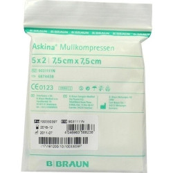 ASKINA MULLKOMPRESSEN 7.5X7.5CM steril, 5X2 ST – PZN 6874438
