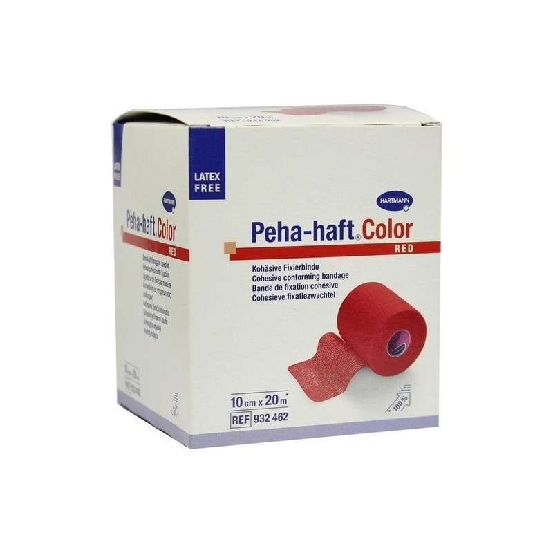Peha-haft Color Fixierbinde latexfrei 10cmx20m rot, 1 ST – PZN 8886517