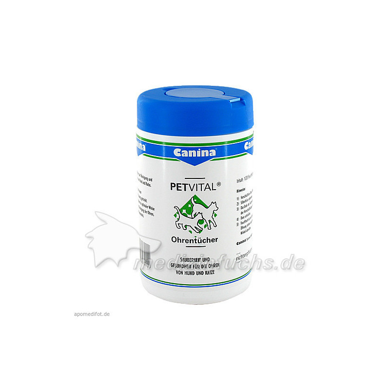 PETVITAL Feuchttücher für Ohren, 120 ST – PZN 969675