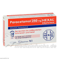 Paracetamol 250 Hexal Zaepfchen, 10 ST – PZN 7524686