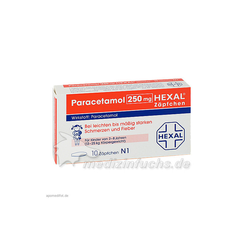 Paracetamol 250 Hexal Zaepfchen, 10 ST – PZN 7524686