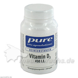 PURE ENCAPSULATIONS Vitamin D3 400 I.E., 120 ST – PZN 5455538
