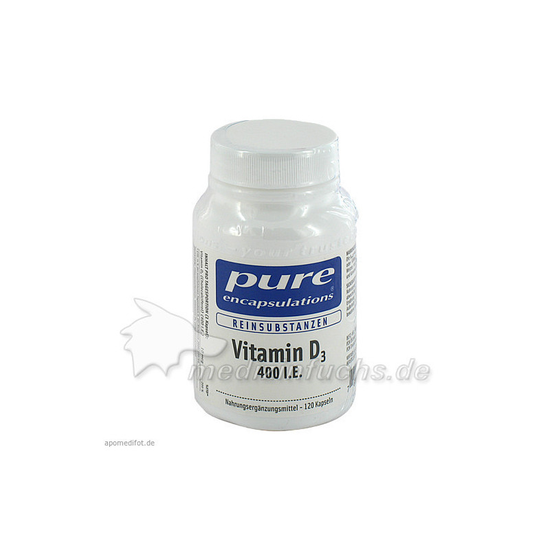 PURE ENCAPSULATIONS Vitamin D3 400 I.E., 120 ST – PZN 5455538