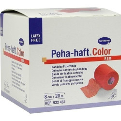 Peha-haft Color Fixierbinde latexfrei 8cmx20m rot, 1 ST – PZN 8886500