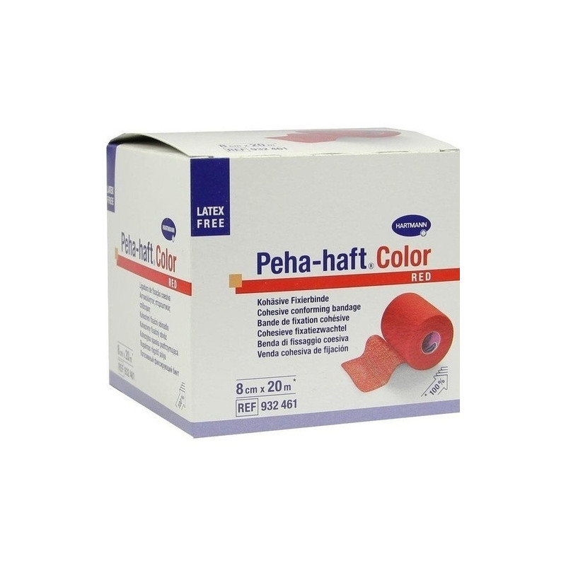 Peha-haft Color Fixierbinde latexfrei 8cmx20m rot, 1 ST – PZN 8886500