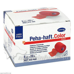 Peha-haft Color Fixierbinde latexfrei 6cmx20m rot, 1 ST – PZN 8886492