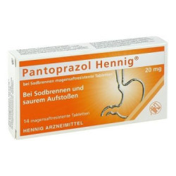 Pantoprazol Hennig bei Sodbrennen 20mg (14 stk) – PZN 8439988