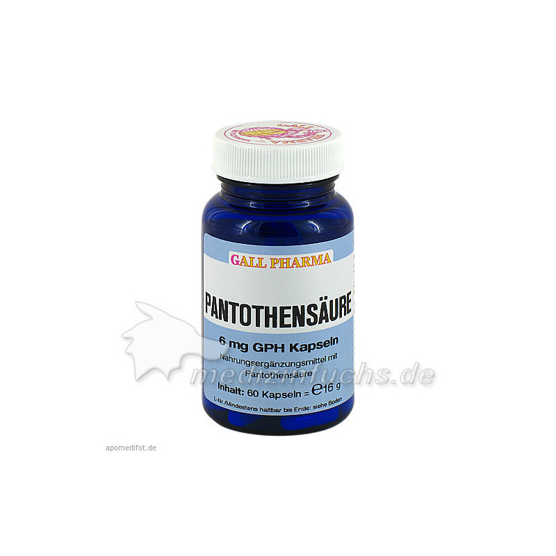 Pantothensäure 6mg GPH Kapseln, 60 ST – PZN 4591110
