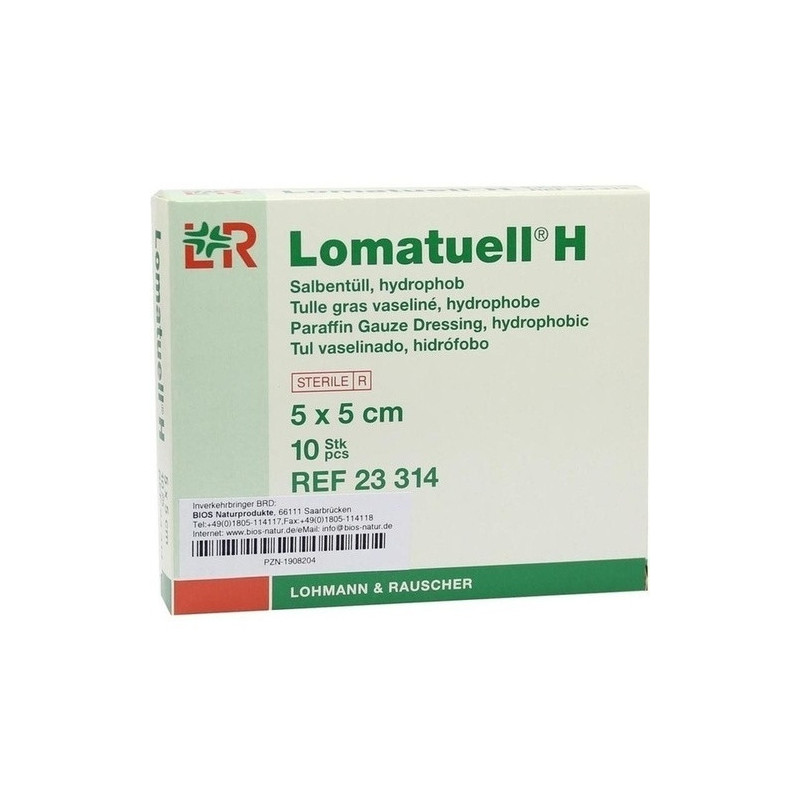 Lomatuell H Salbentüll 5x5cm, 10 ST – PZN 1908204