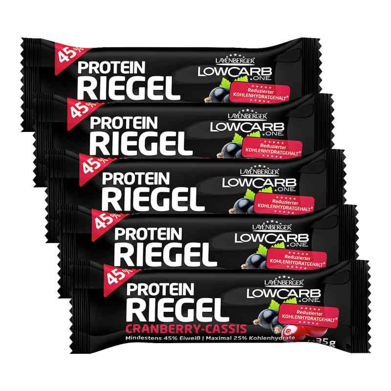Layenberger Lowcarb.one Protein-riegel Cra.-cassis (5x35 g) – PZN 8100454