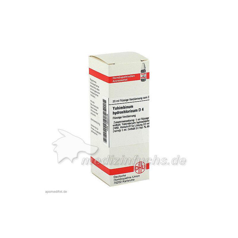YOHIMBINUM HYDROCHLORICUM D 4 Dilution, 20 ML – PZN 2933776