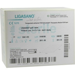 LIGASANO weiß steril 5x5x1cm, 10 ST – PZN 2496198