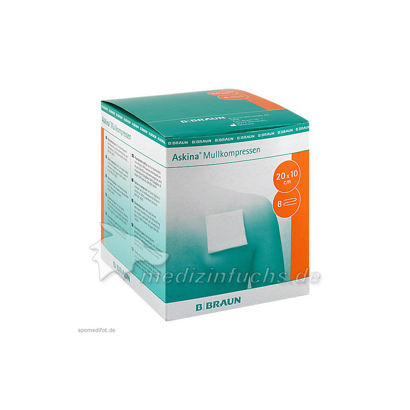 ASKINA Mullkompresse 10x20cm steril, 25X2 ST – PZN 6874504